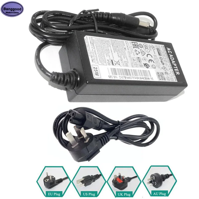 

14V 1.79A 6.5*4.4mm 25W Laptop Charger 14V1.786A w/ AC Power Cable for Samsung Monitor A2514_DPN DSM S22A330BW BN44-00865A LS19A
