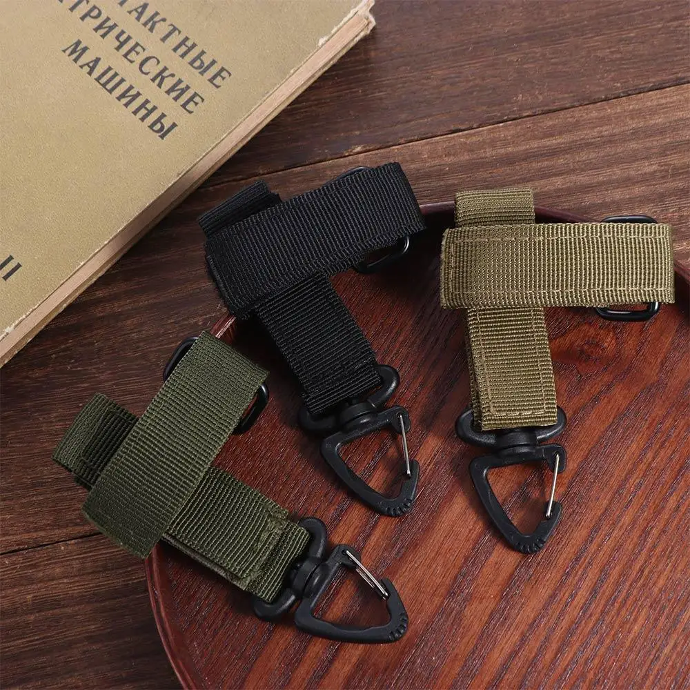Triangle Quick Release Gloves Hook Adjustable Safe Molle Camping Carabiner Rotatable-hanging Head Multifunctional nylon gloves,carabiner clips,keychain carabiner