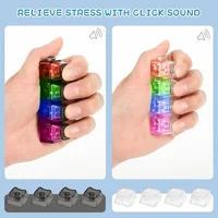 1PC Light Up Keyboard Keychain Stress Relief Clickable LED Button Toy for People with Anxiety Office Desk Accessory 5