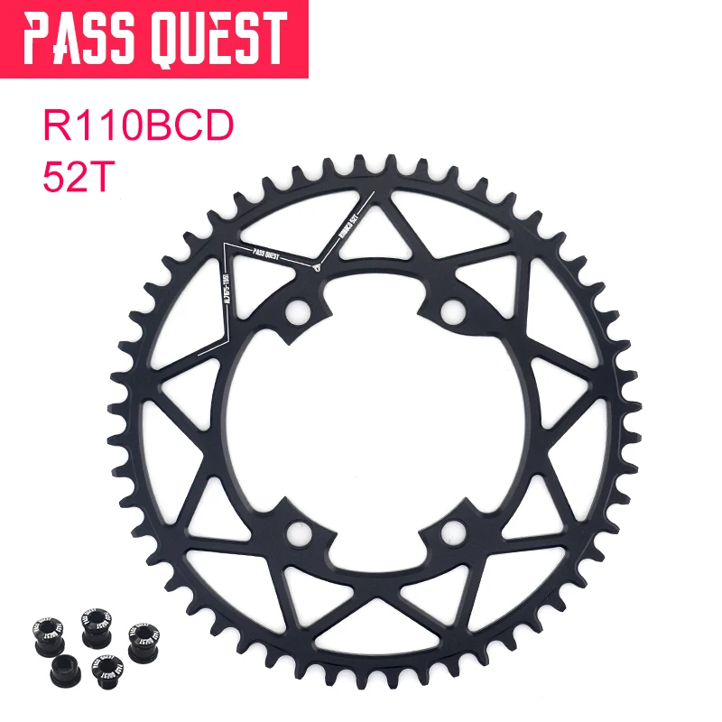 

PASS QUEST R110/110BCD Bicycle chainring Round/Oval Narrow Wide Chain wheel 38T-58T For Road bike ultegra R7000 R8000 R9100