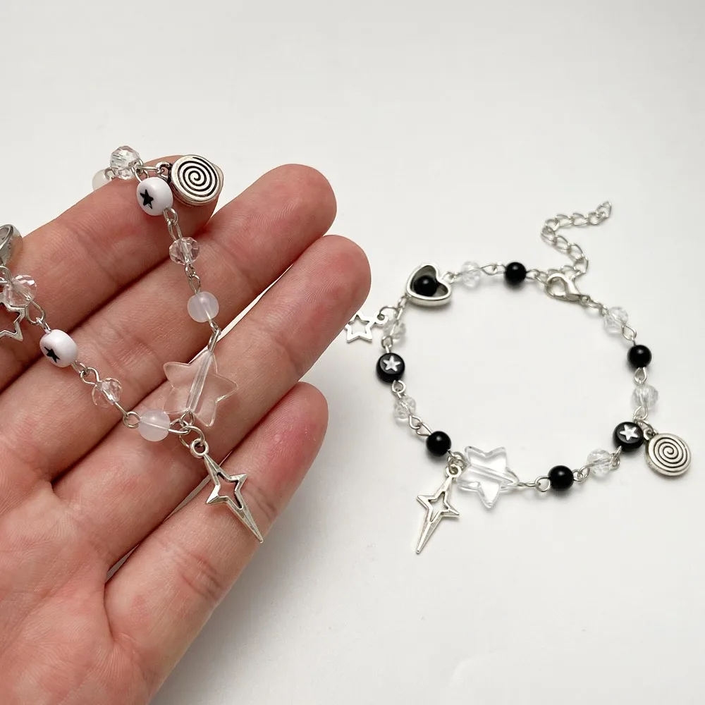 New Alloy Hollow Five-pointed Star Bracelet Adjustable Vintage Tredny Y2K Couple Bracelets Punk Matching Bracelets