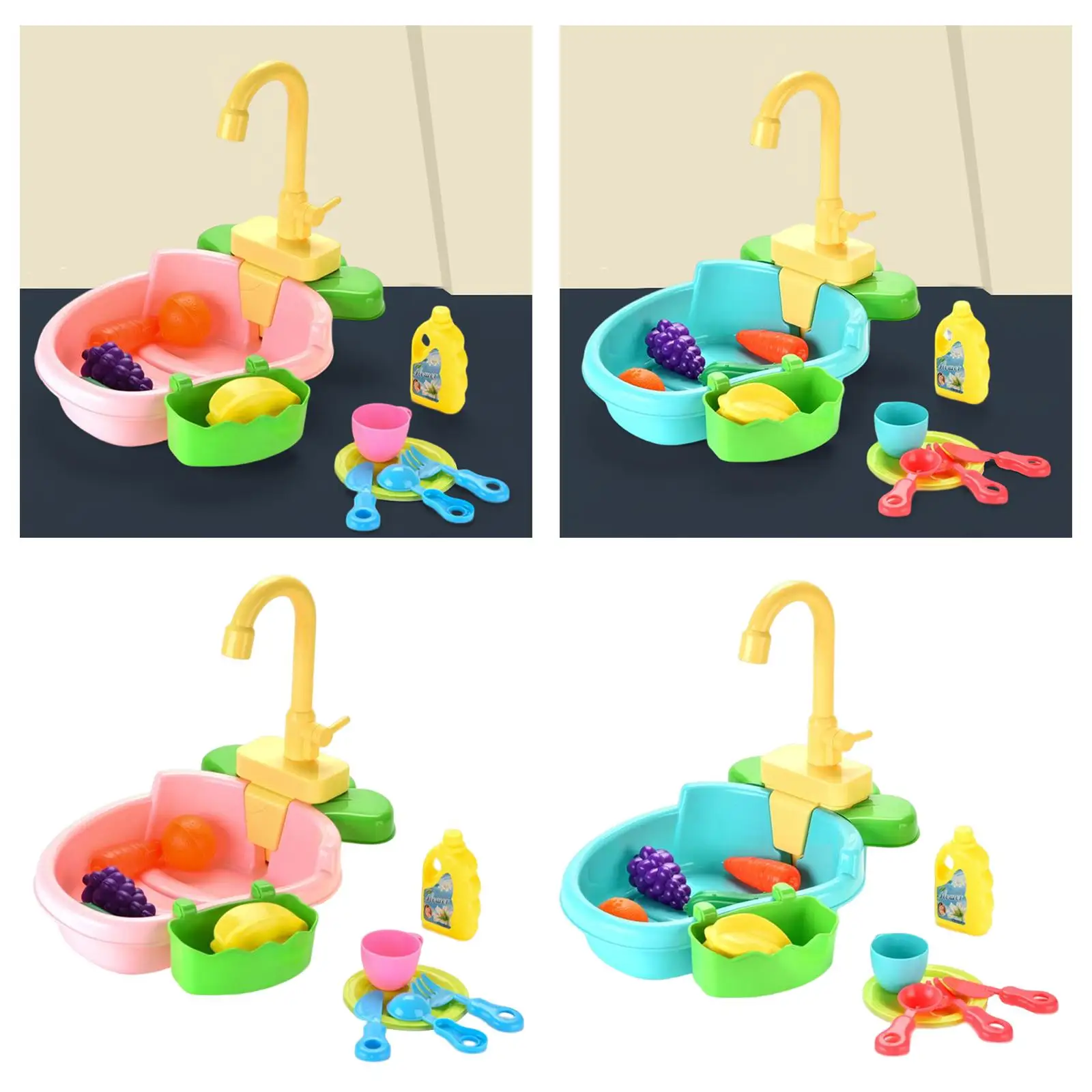 Play Sink Automatic Faucet and Accessories Pretend for Role Play