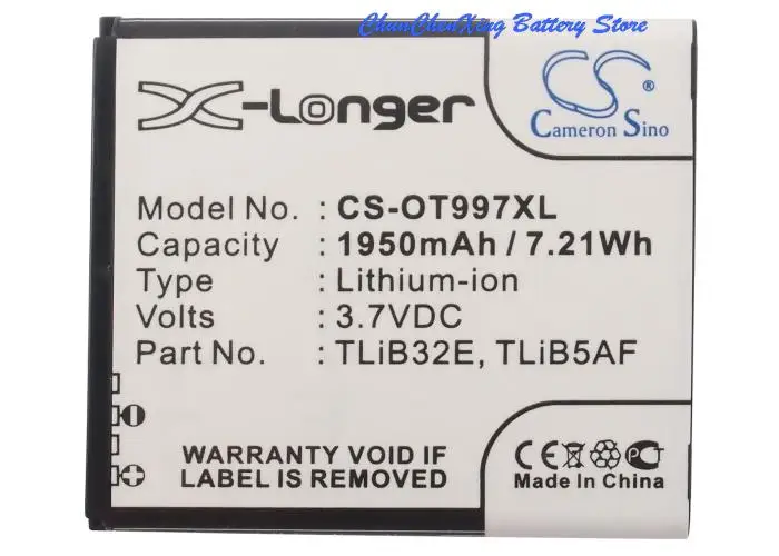 Orangeyu Batteria Da 1950Mah Di Alta Qualità Cab32E0000C1,Tlib32E,Tlib5Af Per Alcatel Ot-5035,5035D, 997,97D, Per Tcl J160,S710,S800