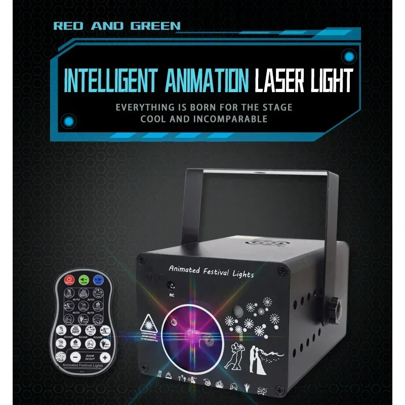 3D Full Color Animation Laser Projection Light Christmas Bar KtV Beam Animation Stage DJ Disc Laser Light