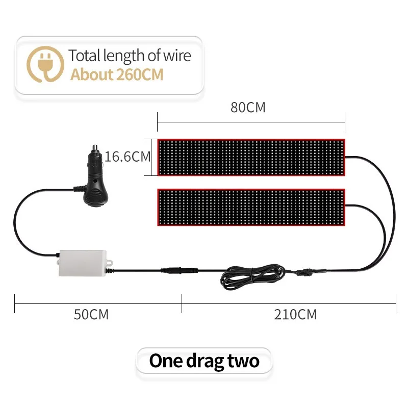 2M Truck Devil Eye LED Matrix Pixel Panel Soft Foldable Screen Light Remote Control Animation Display Light Car Truck Windshield