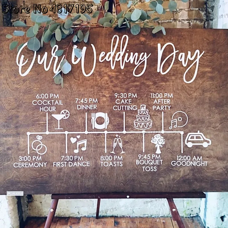 Rustic Wood Wedding Sign Stickers Pick A Seat Not A Side Country