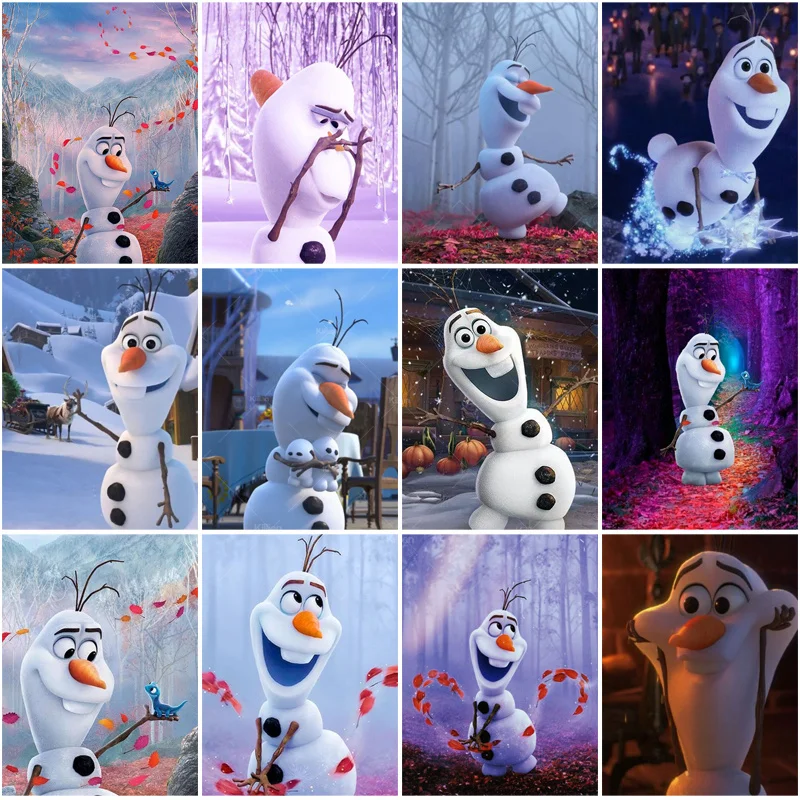 Disney Cartoon Frozen Olaf Wall Art Canvas Painting Nordic Posters And