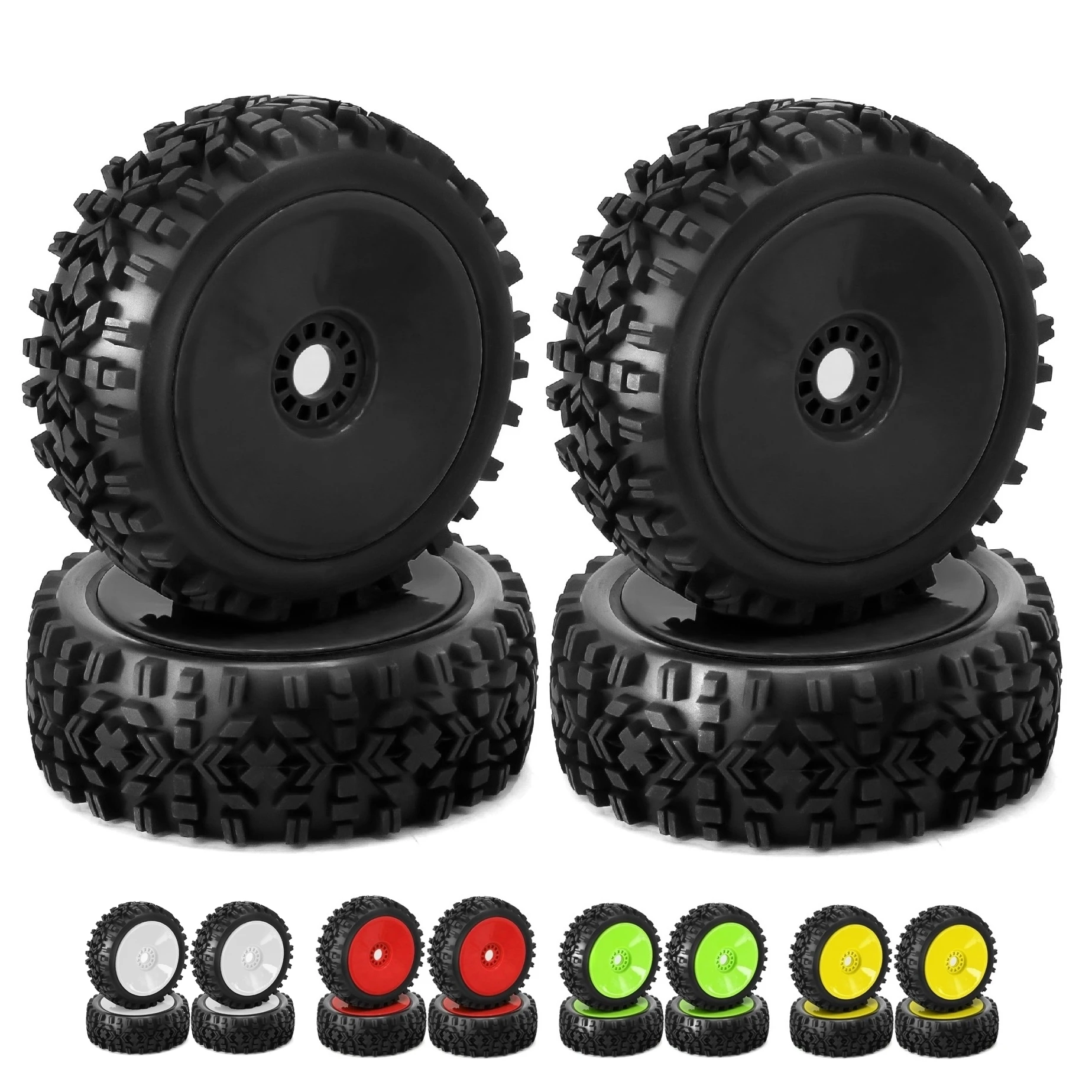 4 Pz 118Mm 1/8 Rc Fuoristrada Buggy Ruote Pneumatico 17Mm Esagonale Per Arrma Typhon Talion Traxxas Redcat Team Losi Kyosho Hpi Hsp Vrx Rc Car