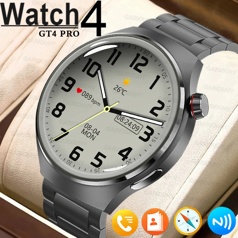 

New Men Smart Watch GT4 Pro For Huawei 1.6inch Always on Screen Bluetooth Call ip68 Waterproof Men SmartWatch for IOS Android