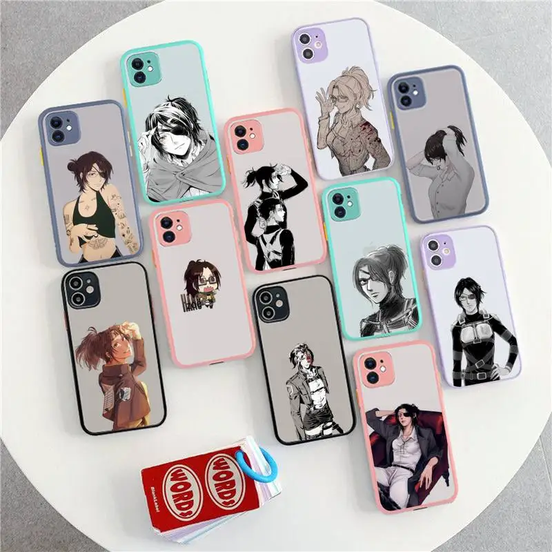 FHNBLJ чехол для телефона с аниме атака на Титанов Hange Zoe iPhone X XR XS 7 8 Plus 11 12 13 pro MAX 13mini