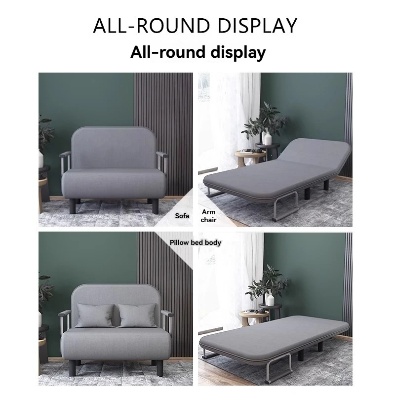 Modern folding sofa bed apartment small apartment simple single and double folding sofa with armrest - Image 2