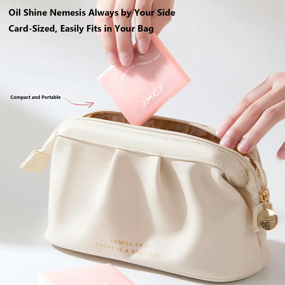 With Puff Oil Control Blotting Paper Compact With Mirror Portable Oil Absorbing Sheets Lightweight Face Shine Remover