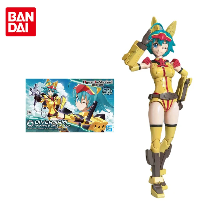 

Bandai Gundam Model Kit Anime Figure HGBD Build Divers Re:RISE Diver Nami Mobile Suit Girl Action Toy Figure Toys for Children