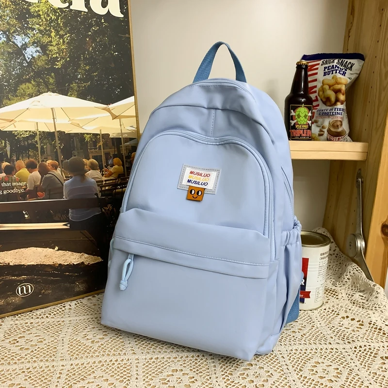 

Solid High Capacity Zipper Simple Nylon School Bags 2024 Hot Sale High Quality Backpacks for Girls and Boys Mochilas Escolares