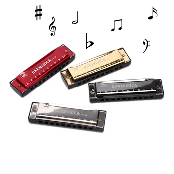 10 Hole Harmonica Mouth Organ Puzzle Musical Instrument Beginner Teaching Playing Gift Copper Core Resin Harmonica harp 1