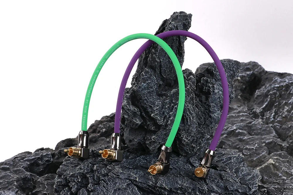 90-Grad-RCA-Stecker auf rechtwinkliges Cinch-Stecker-Stereo-Audio-Verlängerungskabel für Heimkino, HDTV-Verstärker, Hi-Fi-System, Lautsprecher – Detail 5