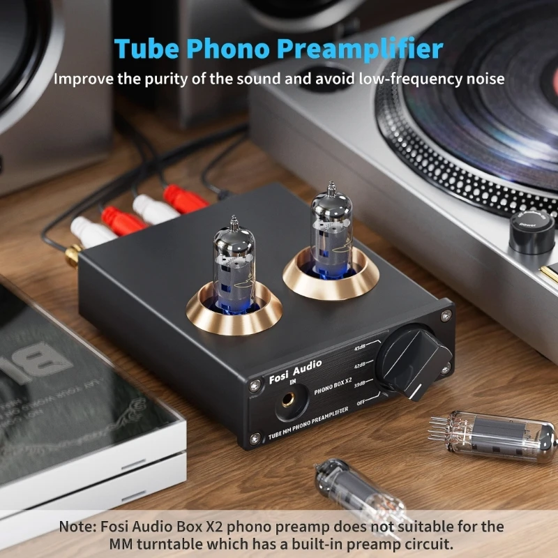 

Preamp with Double Vacuum Tube Tube Preamp Headphone Preamp Mini Stereo Preamplifier for Record Player Drop Shipping