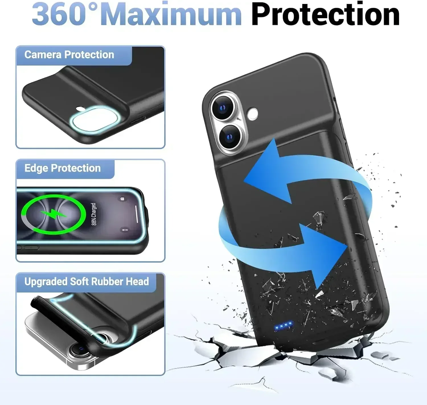 10000Mah New Mobile Phone Power Bank For iphone 16 Plus 15 14 13 Mini 12 Pro Max 6 6S 7 8 SE 2020 Battery Charger Case PowerBank 3