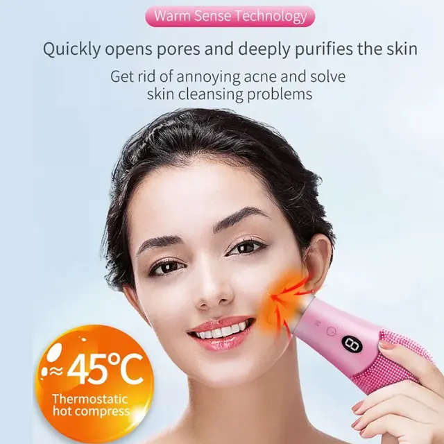 Electric Cleansing Brush 9 Gear Ultrasonic Skin Sonic Scrubber Facial Brush Cleaner High Frequency Vibration Recharagable 3