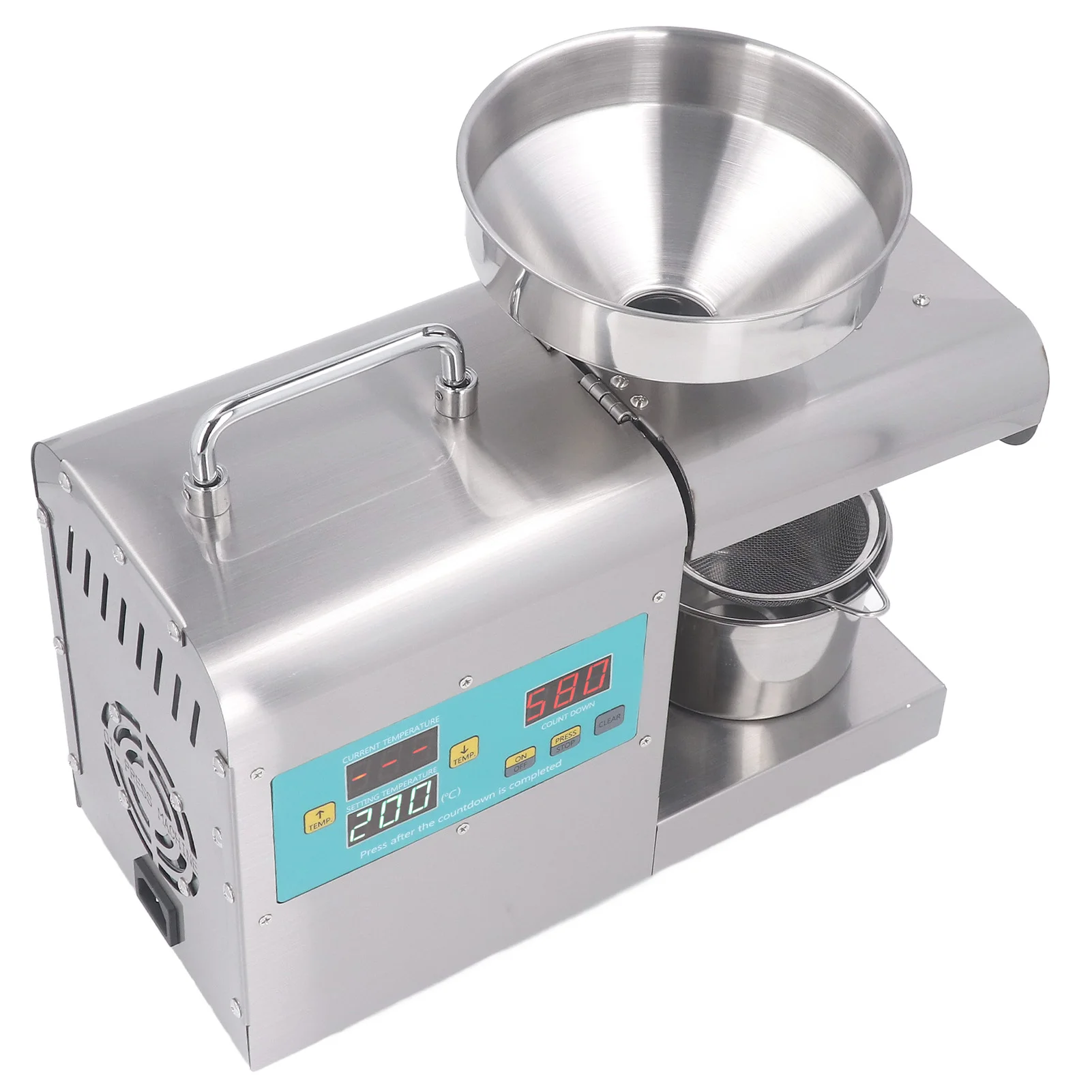 Oil Press Machine Full Automatic Oil Extractor Stainless Steel Electric Cold Hot Press for Home Kitchen