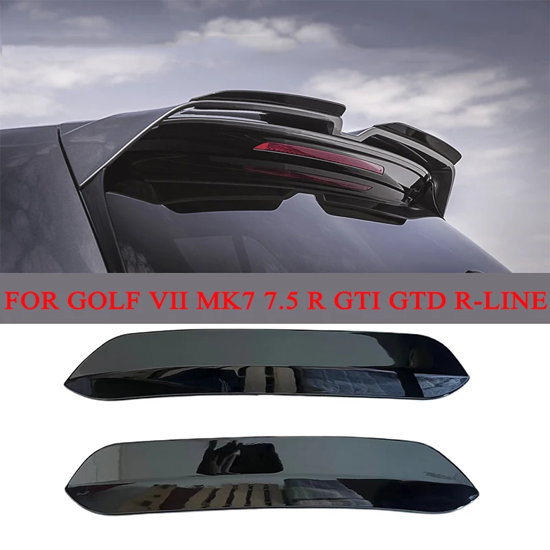 Per Oettinger Tetto Spoiler Estensioni Alette Ala Posteriore Fit Vw Golf Vii Mk7 7.5 R Gti Gtd R-Line E-Golf Nero Lucido 2012-2020