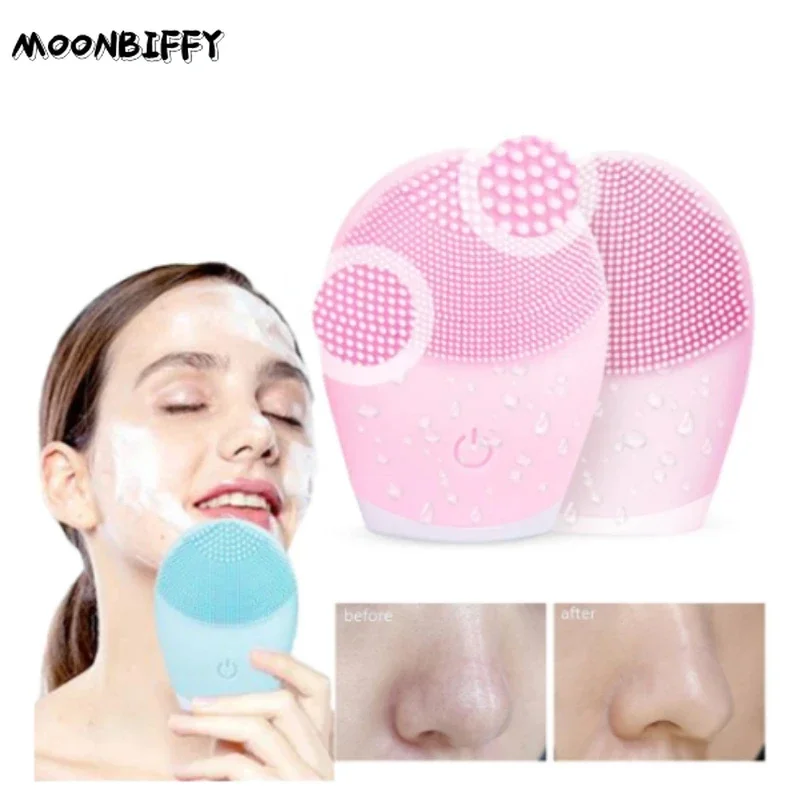 전기 페이셜 클렌저 실리콘 클렌징 브러시, 얼굴 모공 깊은 블랙헤드 워싱, 메이크업 리무버, 포밍 브러시, 림피에자 페이셜 