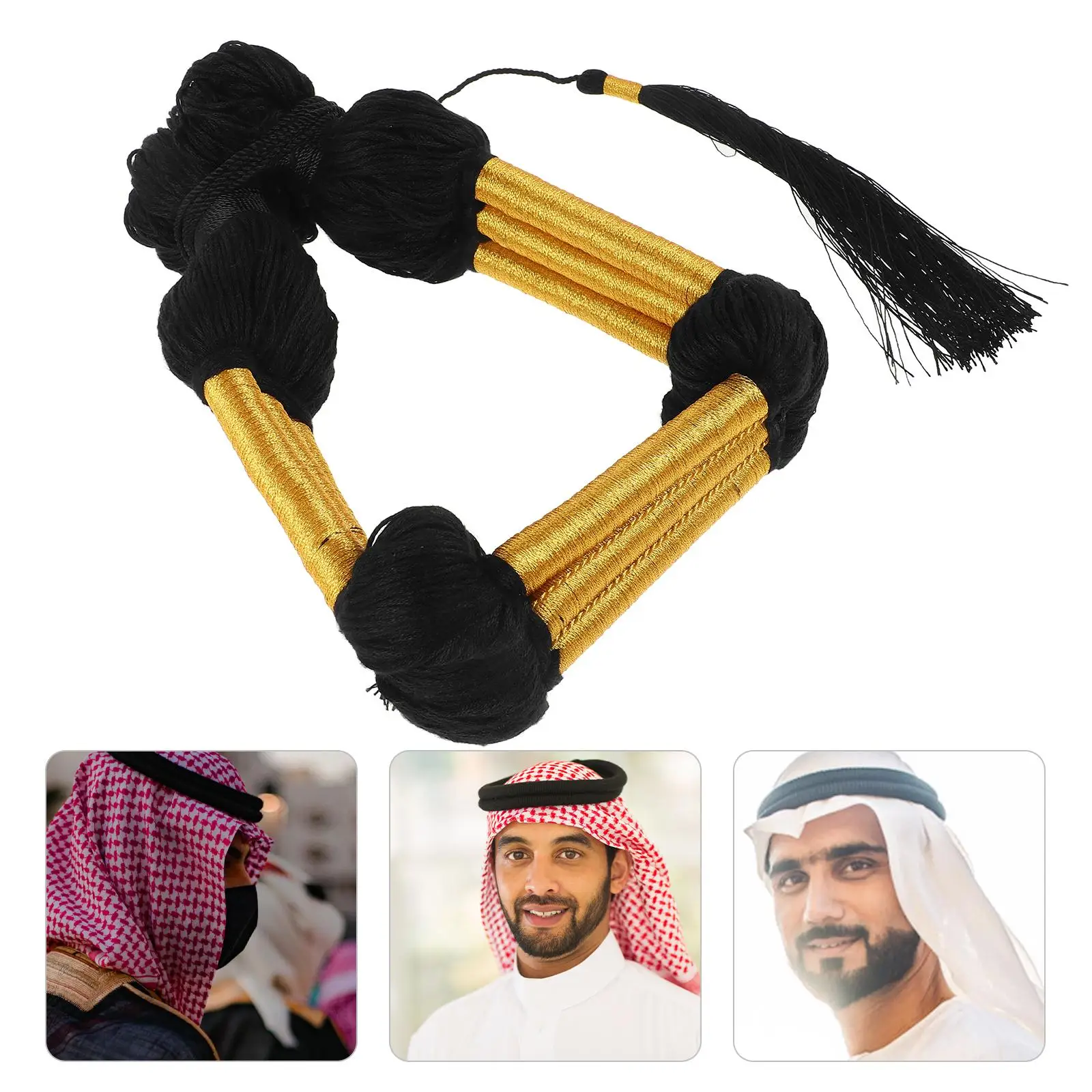 عِقال تراثي بخيوط ذهبية – أسود