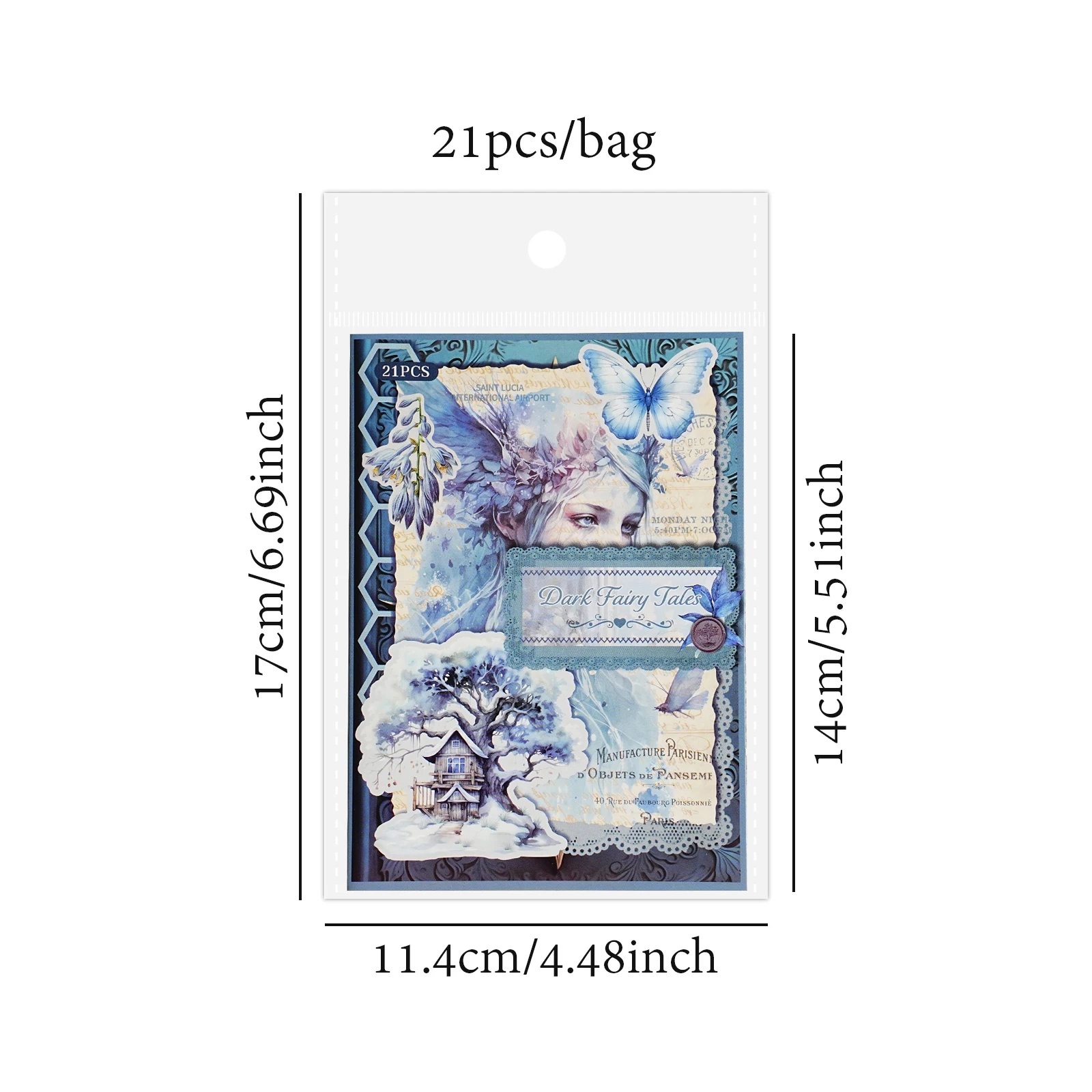 Retro Exquisite Material Pack Dark Night Fairy Tale Series Handmade Scrapbook Paper for Gift Packaging Craft Paper Decoration 4