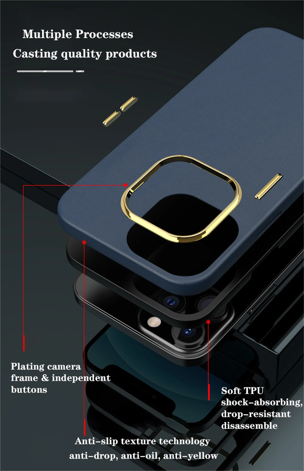 Luxury Premium Leather Bumper Case For iPhone 12 13 11 Pro Xs Max X Xr SE3 7 8 Plus Plating Camera Protector Shockproof Fundas case iphone 13 pro max