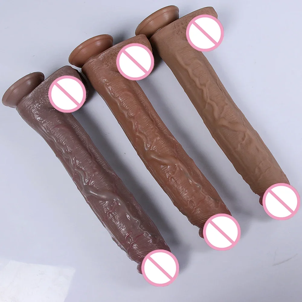 32cm Realistic Dildo Soft Penis Clear Texture Adults Strapon Sexmachine Anal Sex Toys for Woman sex toys