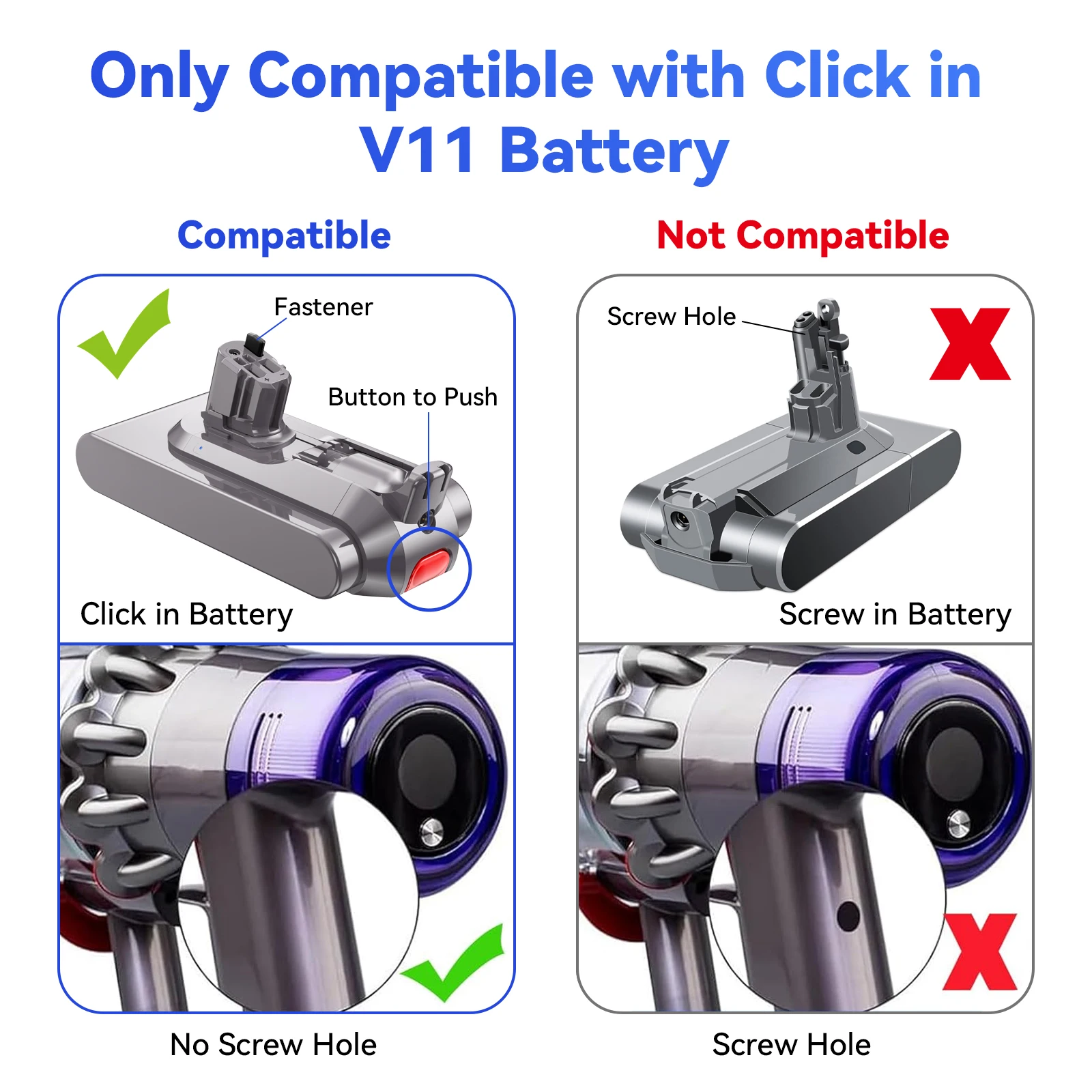 25.2V 6000mAh Battery for Dyson V11 SV15 Serie Vacuum Cleaner Fluffy 970145-02 replacement Battery Buckle version 5