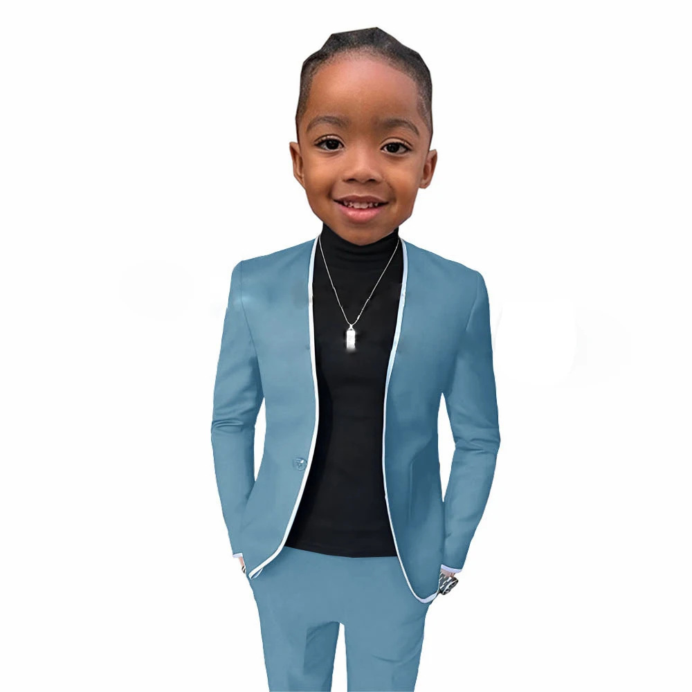 Boys Suit Jacket Pants 2 Pieces Wedding Blazer Set Slim Fit 2-16 Years Old Clothes for Child Tuxedo boys suits