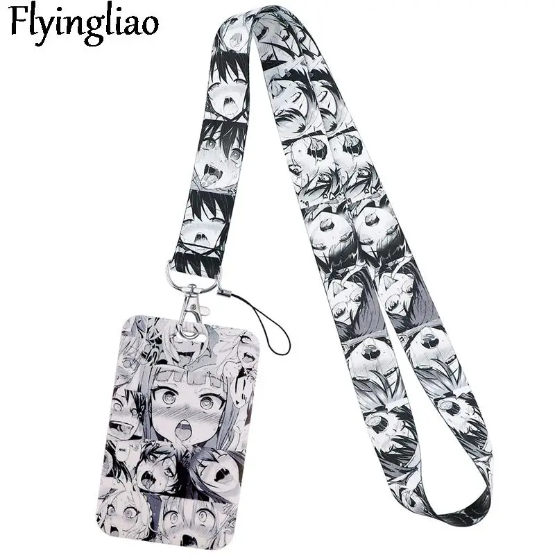 

Horror Girl Anime Lanyard Badge Holder ID Card Lanyards Mobile Phone Rope Key Lanyard Neck Straps Keychain Key Ring