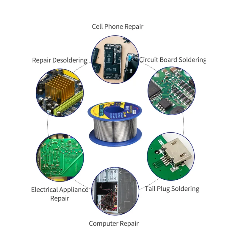 Soldering Wire MECHANIC Rosin Core Flux SX-862 183℃ Melting Point 0.3-1.8mm 60g Double High Purity Environmental Tin