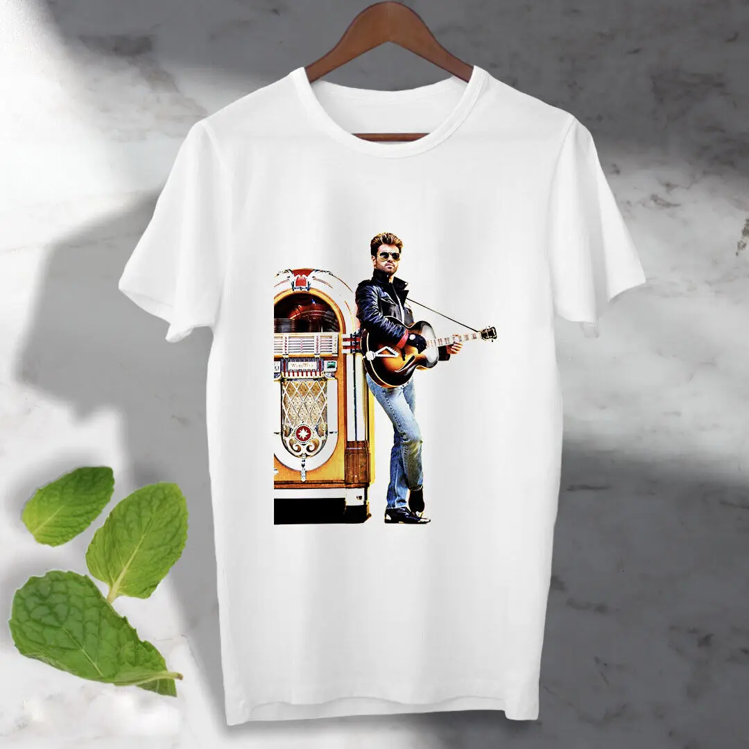Jukebox George Michael T Shirt Faith Wham Art Fan Poster Regalo Maglietta Unisex