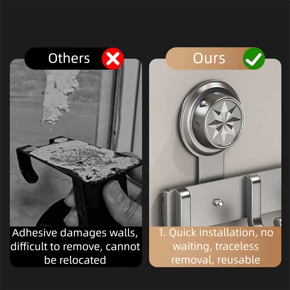 Waterproof Suction Cup Door Hook Wall Mounted Strong Load-bearing Wall Clothes Hanger Space Saving Reusable Bathroom Towel Rack