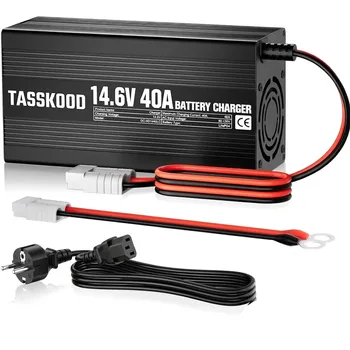 Caricabatterie LiFePO4 14.6V 40A, Caricatore Ricaricabile 12V 40A per Batteria al Litio Ferro Fosfato 12.8V 4S
