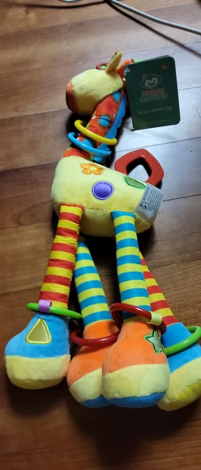 Soft Giraffe Zebra Animal Handbells Rattles Plush Infant Baby Development Handle Toys photo review