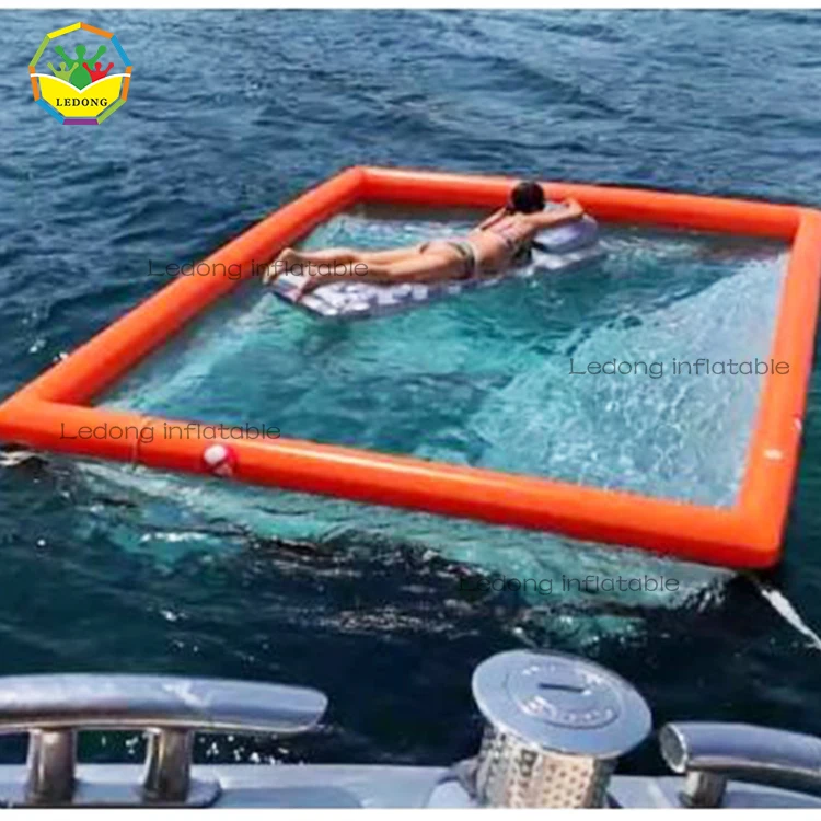 

Top Sales Foldable Inflatable Yacht Floating Ocean Sea Swimming Pool With Anti Jellyfish Net