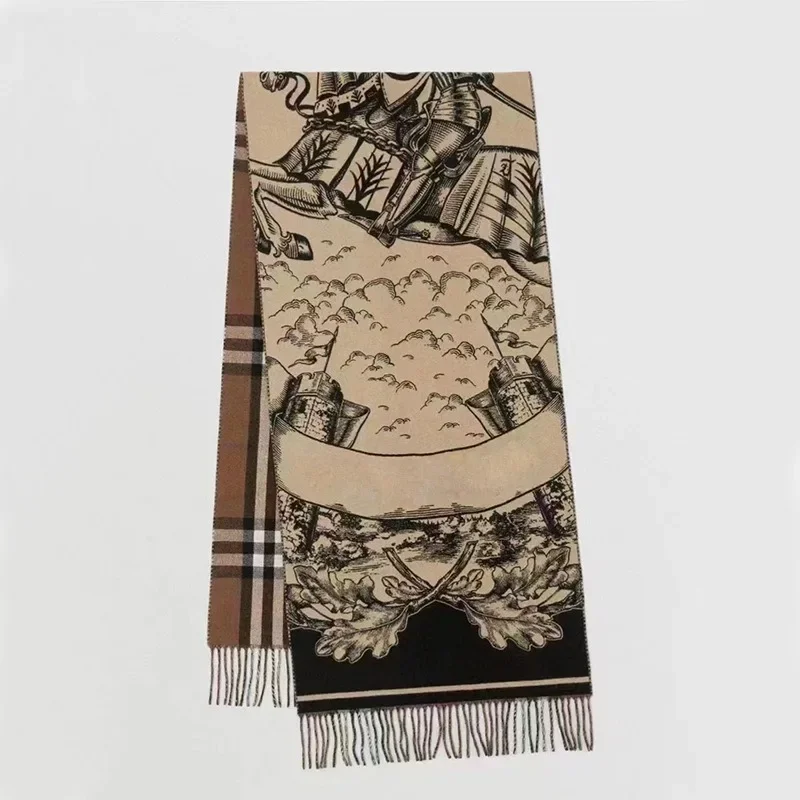 

Live Broadcast Popular Classic Plaid War Horse Shawl for Women Autumn and Winter Double-sided Imitation Cashmere Warm Scarf