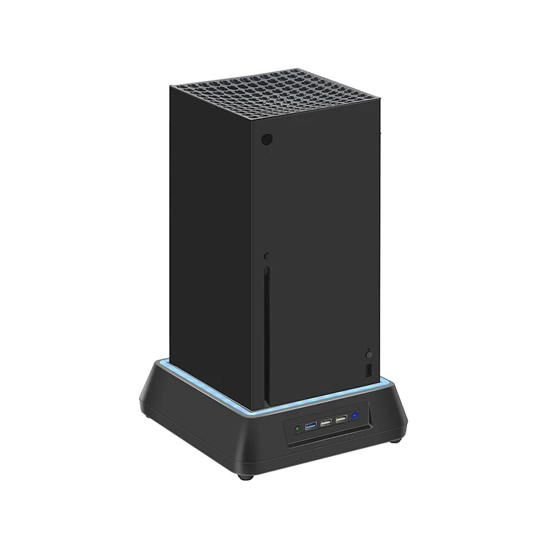 New Vertical Stand Cooler for Xbox Series X Game Console Build in Cooling Fan with 7 Color LED Station 3 USB Ports Dock Mount