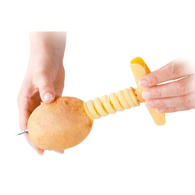 Potato Slicer Rotary Potato Tray Spiral Slicer Knife Handle Cut Roll Kitchen Accessories Tools vegetable slicer kitchen cutter