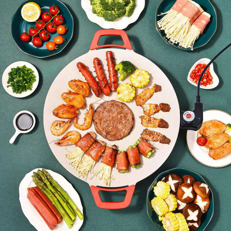 Multifunctional Electric Baking Pan Cooker Household Indoor Non Stick 36 Cm Electric Baking Pan 2