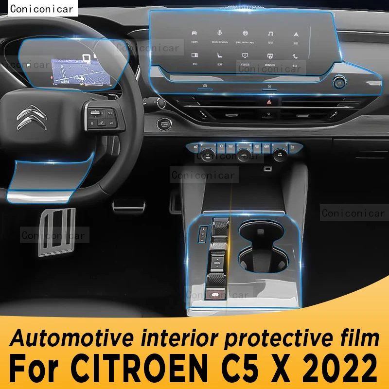 

For CITROEN C5 X Hybrid 2022 Gearbox Panel Navigation Screen Automotive Interior TPU Protective Film Cover Anti-Scratch Sticker