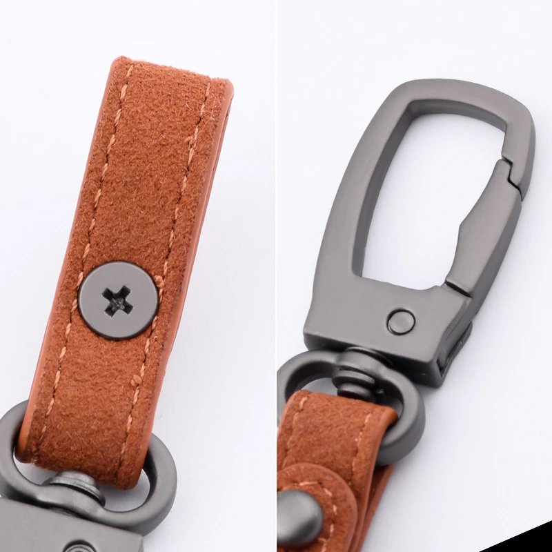 Handmade Leather Keyring - Retro Cowhide Key Holder & Organizer