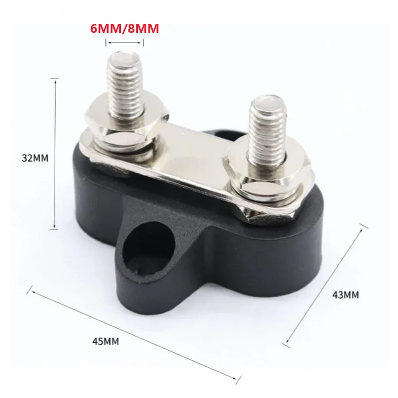 Junction Terminal Block Stud Bus Bar Heavy Duty Battery Power Distribution DC 48V Busbar Automotive RV Boat 1/2PCS M6/M8