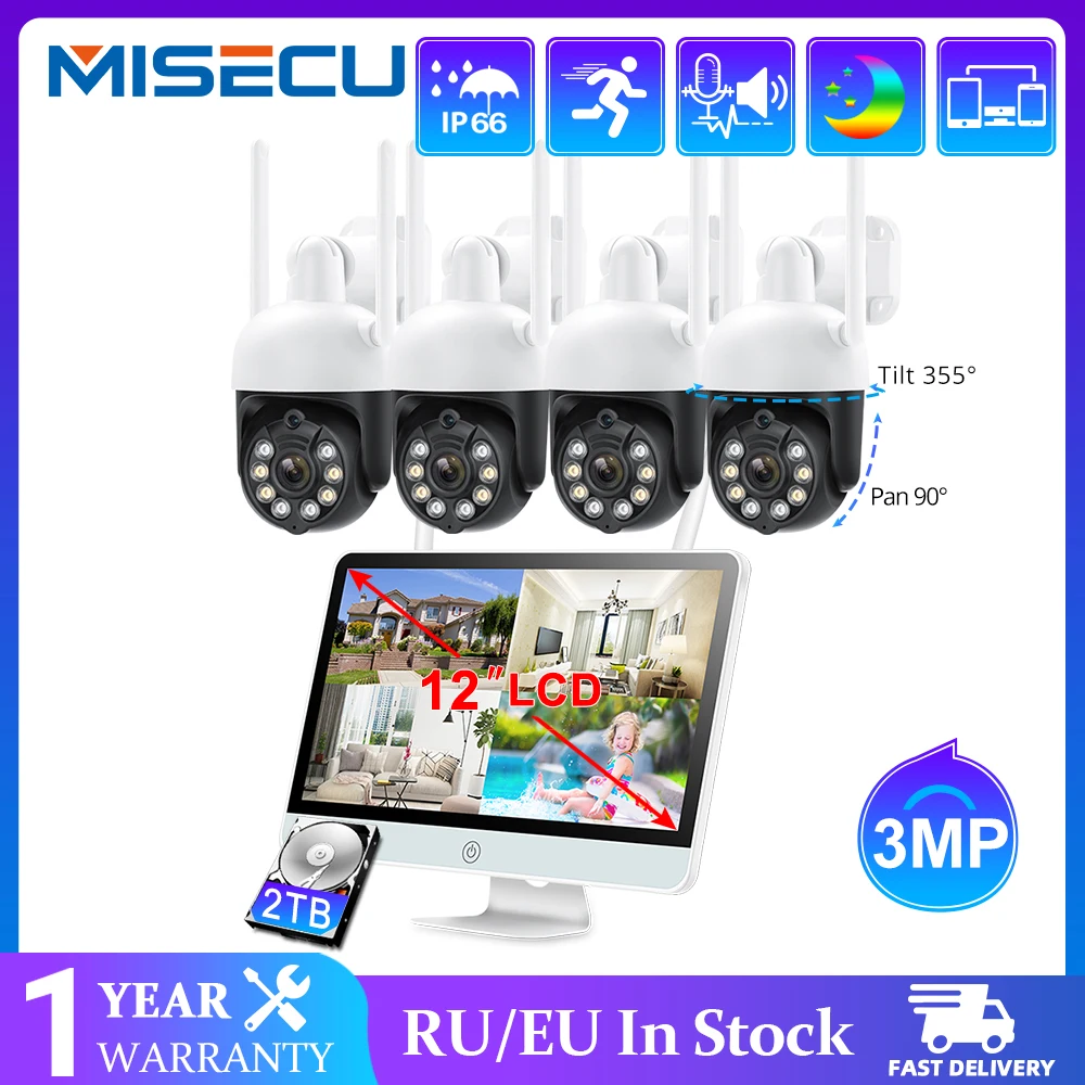 Водонепроницаемая IP-камера MISECU для системы видеонаблюдения 12 дюймов 3 Мп 8
