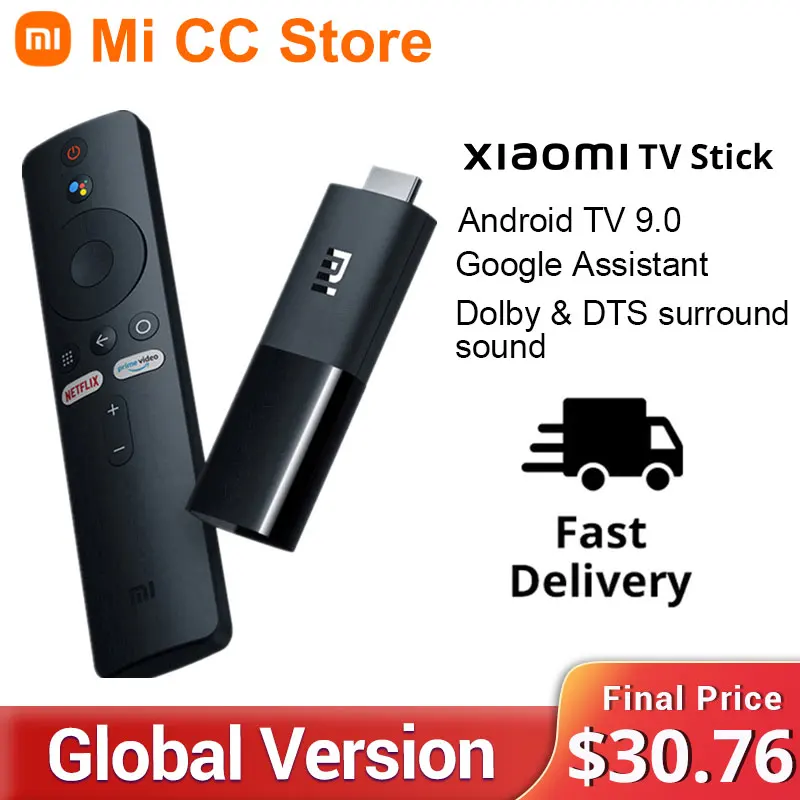 Global Version Xiaomi Mi TV Stick Android TV 9.0 HDR 1080P 1GB RAM 8GB ROM Portable Mini TV Dongle Wifi Google Assistant