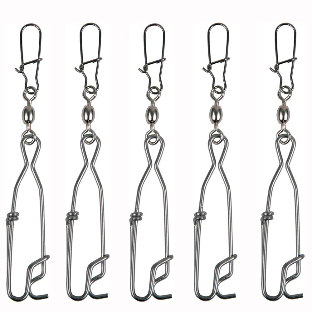 Long Line Clips 5Pcs Decoy Long Line Clips Longline Fishing naps Stainless Steel ...