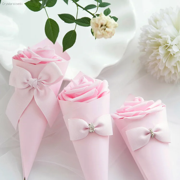 Wedding Party Cone Gift Boxes Flower Cone Gift Box Favor Flower Box